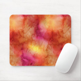 Orangener Rosa Alcohol-Tinte-Marbel Mousepad