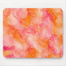 Orangener Rosa Alkohol-Tinten-Marmor-Muster