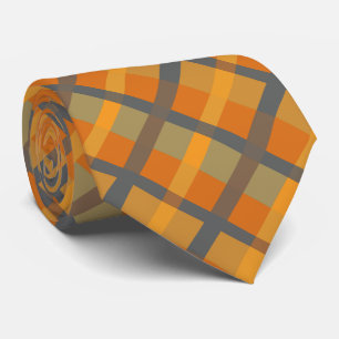 Orangener Senf Marine Teal Gestreift Krawatte