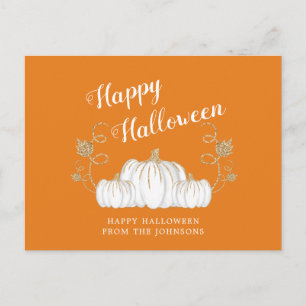 Orangener Süßer Kürbis Frohes Halloween Postkarte