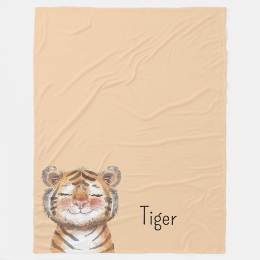 Orangener Tiger Fleecedecke (Vorderseite)