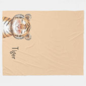 Orangener Tiger Fleecedecke (Vorderseite (Horizontal))