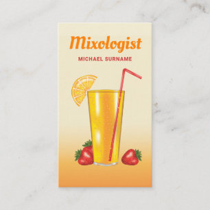 Orangener Tropischer Zitrusgetränk-Mixologe Barkee Visitenkarte