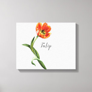 Orangener Tulpen-Wasserfarben-Leinwanddruck Leinwanddruck
