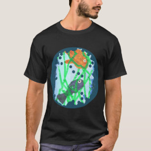 Orangener und blauer Fisch T-Shirt