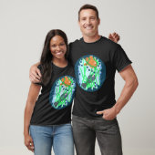 Orangener und blauer Fisch T-Shirt (Unisex)