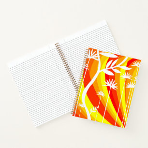 Orangener und gelber botanischer Druck Notizblock