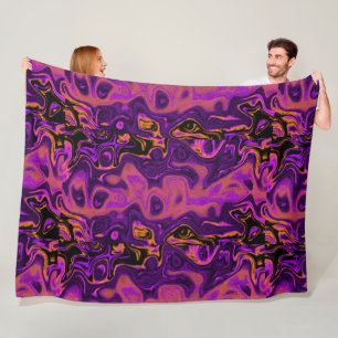 Orangener und Lila Feuerstein Fleecedecke