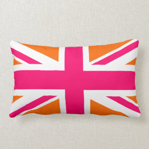 Orangener und Pinker Union Jack Lendenkissen
