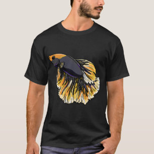 Orangener und schwarzer Kampffisch T-Shirt