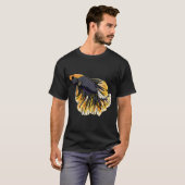 Orangener und schwarzer Kampffisch T-Shirt (Vorne ganz)
