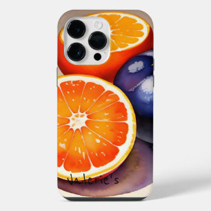 Orangener Wasserfarben-Glanz iPhone 14 Pro Max Hülle