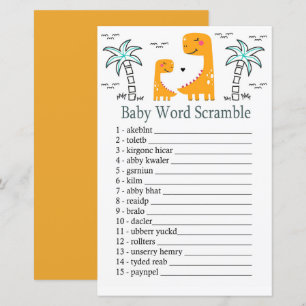 Orangenes Dino-Baby-Wortverwirrspiel