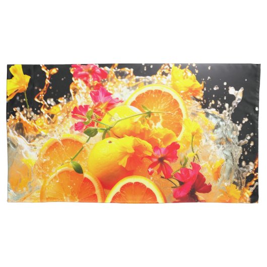 Orangenexplosion Kissenbezug (Vorderseite)
