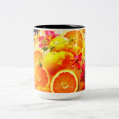 Orangenexplosion Zweifarbige Tasse (Mittel)