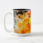 Orangenexplosion Zweifarbige Tasse (Links)