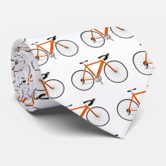 Orangenfahrrad in Weiß Krawatte (Gerollt)