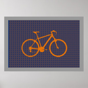 Orangenfahrrad Poster