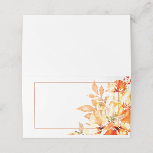 Orangenfarben Platzkarte (Außenseite Aufgefaltet)