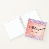 Orangenfarbene Lavafarbe der Rose Sketchbook Notizblock (Innenseite)