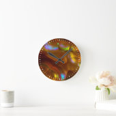 Orangenfeueropal Runde Wanduhr (Zuhause)