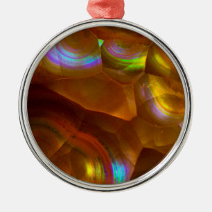 Orangenfeueropal Silbernes Ornament