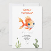 Orangenfisch Einladung (Vorderseite)