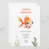 Orangenfisch Einladung (Vorne/Hinten)