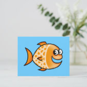Orangenfisch Postkarte (Stehend Vorderseite)