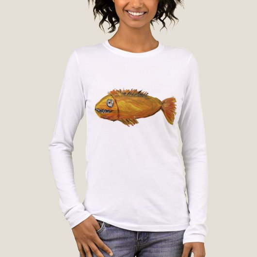 Orangenfisch-Shirt Tri-Blend Shirt (Vorderseite)