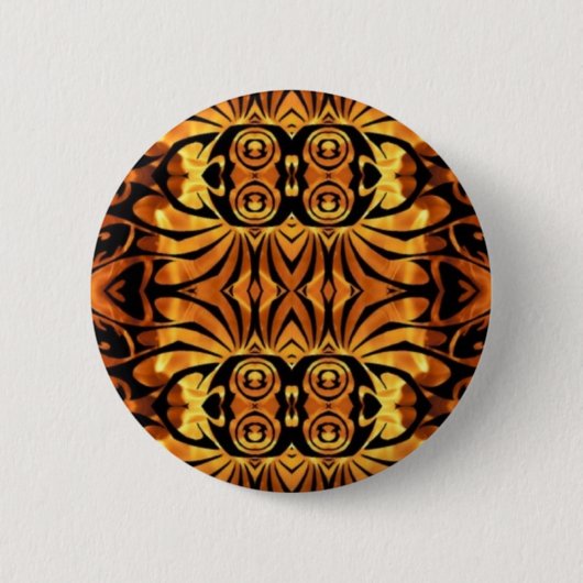 Orangenflames Stammmuster der Utopole Button (Vorderseite)