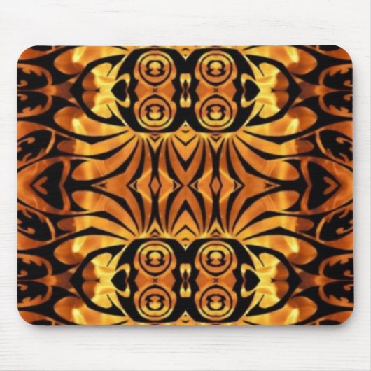 Orangenflames Stammmuster der Utopole Mousepad (Vorne)