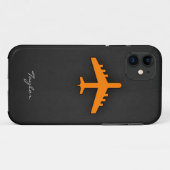 Orangenflugzeug Case-Mate iPhone Hülle (Rückseite (Horizontal))
