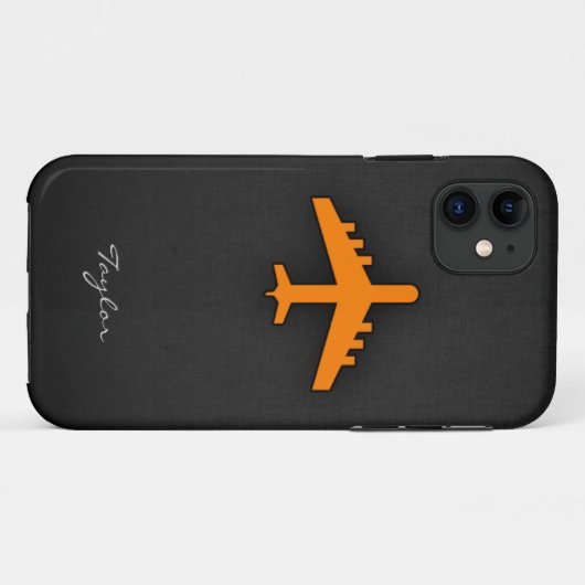 Orangenflugzeug Case-Mate iPhone Hülle (Rückseite (Horizontal))