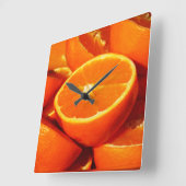 Orangenfotografie Quadratische Wanduhr (Winkel)