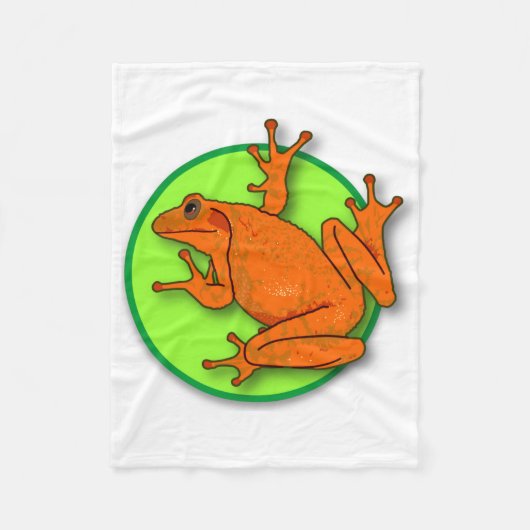 Orangenfrosch Fleecedecke (Vorderseite)