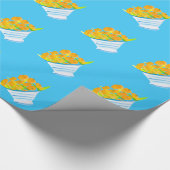 Orangenfrucht, Aquarellfrucht Geschenkpapier (Ecke)