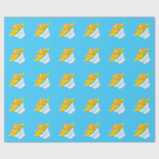 Orangenfrucht, Aquarellfrucht Geschenkpapier (Flach)