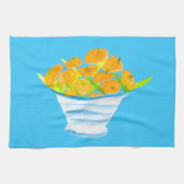 Orangenfrucht, Aquarellfrucht Geschirrtuch (Horizontal)
