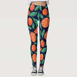 Orangenfrucht: farbenfroh Vintag, nahtlos Leggings