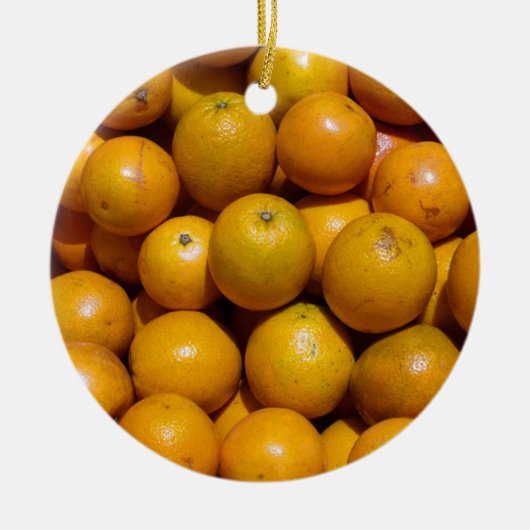 Orangenfrucht Florida Markt Orange Keramik Ornament (Vorne)