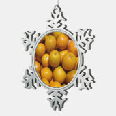 Orangenfrucht Florida Markt Orange Schneeflocken Zinn-Ornament (Rechts)