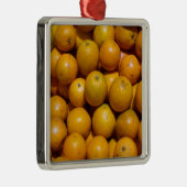 Orangenfrucht Florida Markt Orange Silbernes Ornament (Rechts)