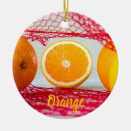 Orangenfrucht für vegane und vegeatriere keramik ornament