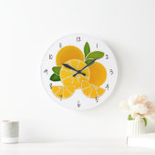 Orangenfrucht Große Wanduhr (Zuhause)