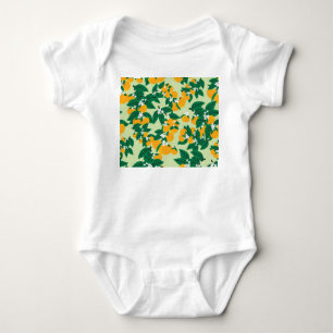 Orangenfrucht: grünes Vintage-Muster. Baby Strampler