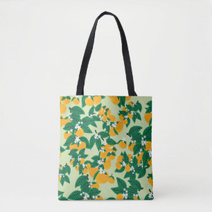 Orangenfrucht: grünes Vintage-Muster. Tasche