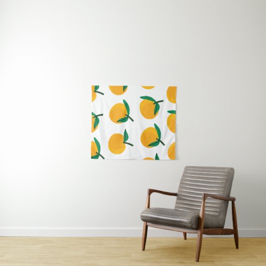 Orangenfrucht mit weißem Hintergrund nahtloses Pat Wandteppich (Beispiel (Horizontal))