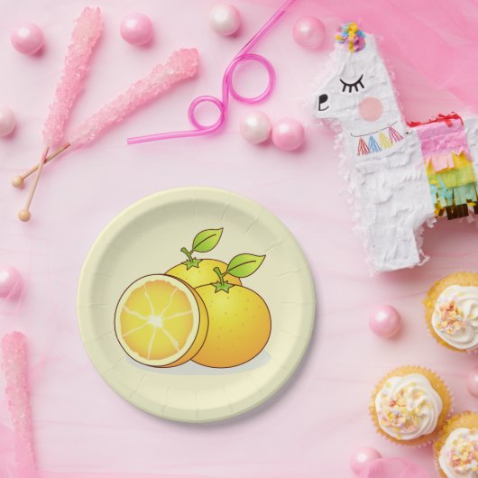 Orangenfrucht, niedlich pappteller (Party)