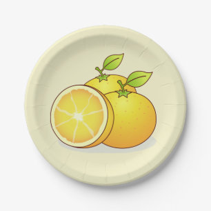 Orangenfrucht, niedlich pappteller